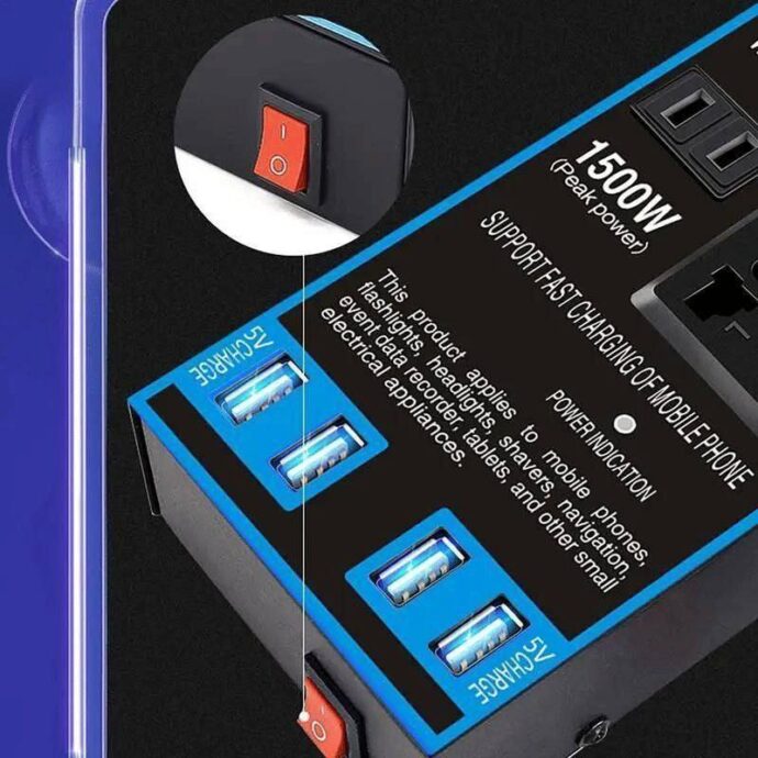 ⁦Power Inverter with USB & 12V/24V to 220V Converter⁩ - الصورة ⁦4⁩
