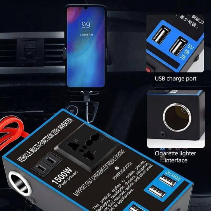 ⁦Power Inverter with USB & 12V/24V to 220V Converter⁩ - الصورة ⁦6⁩